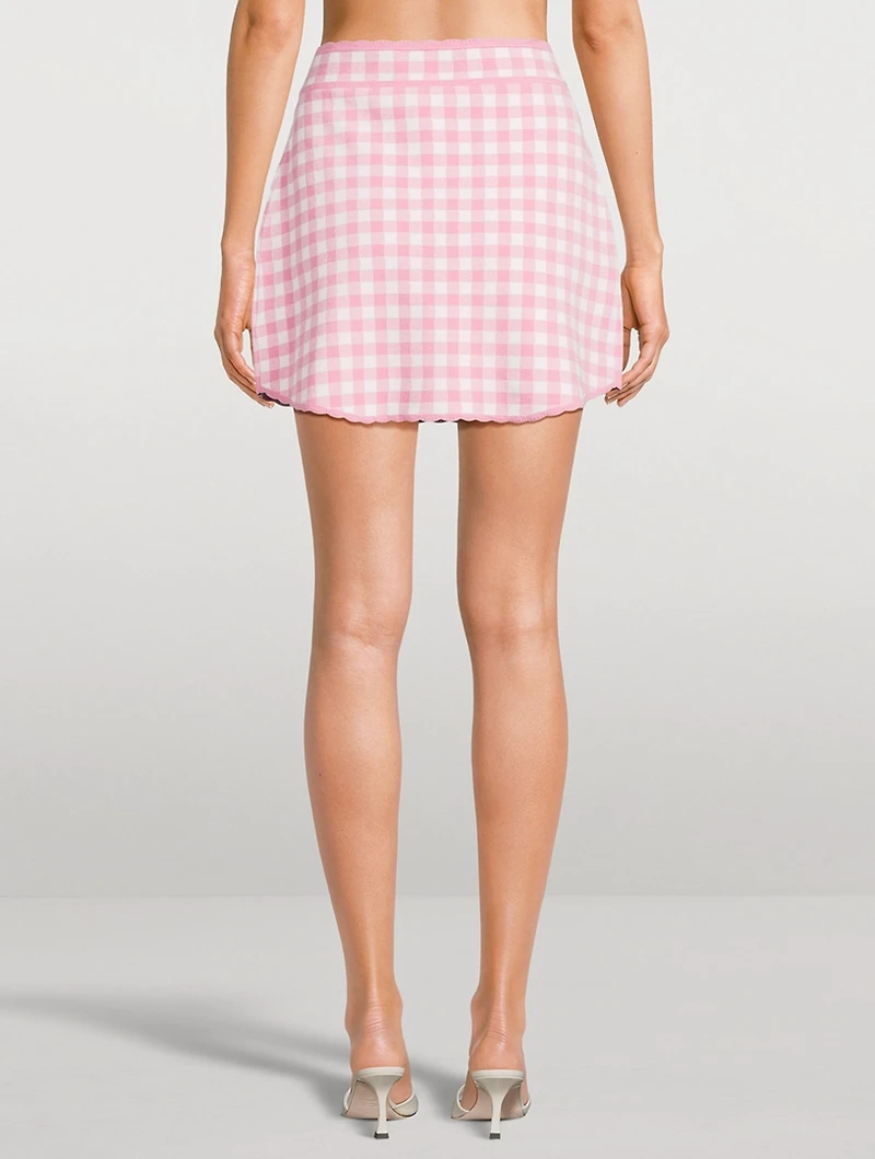 Muna Checkered Knit Mini Skirt
