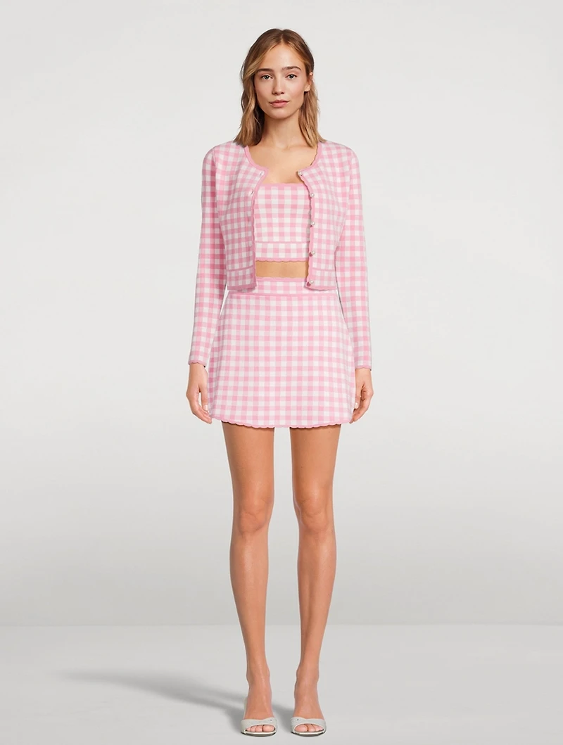 Muna Checkered Knit Mini Skirt