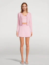 Muna Checkered Knit Mini Skirt