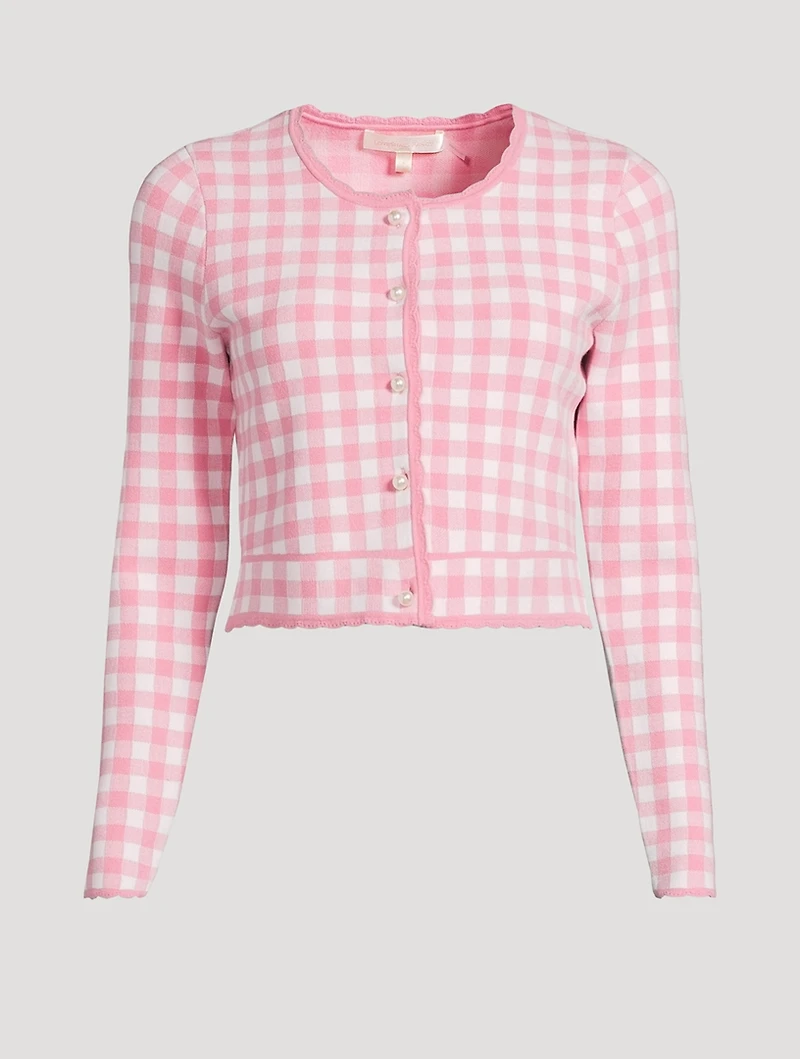 Bridgette Checkered Knit Cardigan