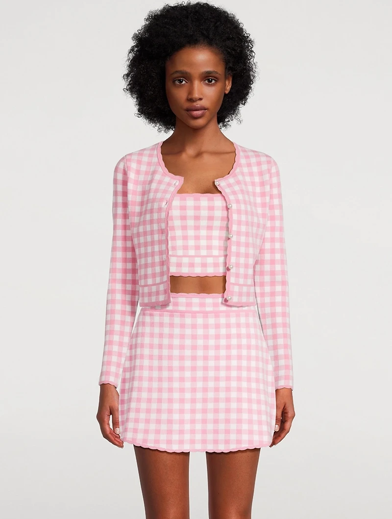Bridgette Checkered Knit Cardigan