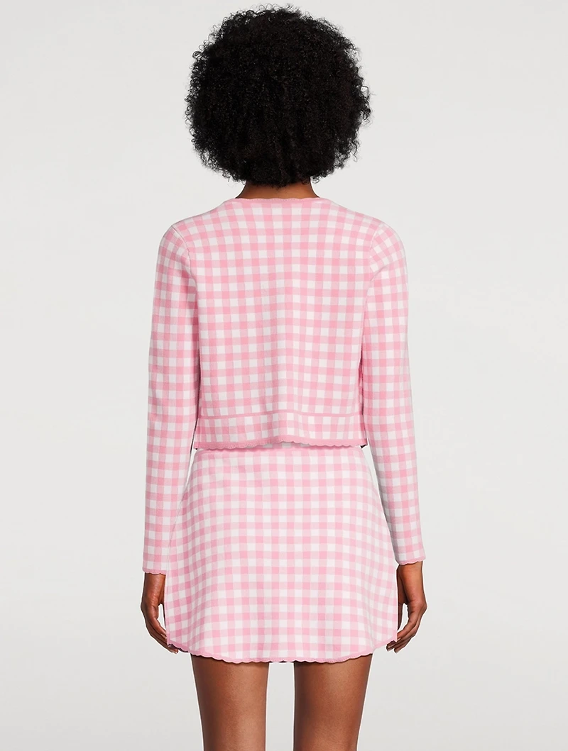 Bridgette Checkered Knit Cardigan