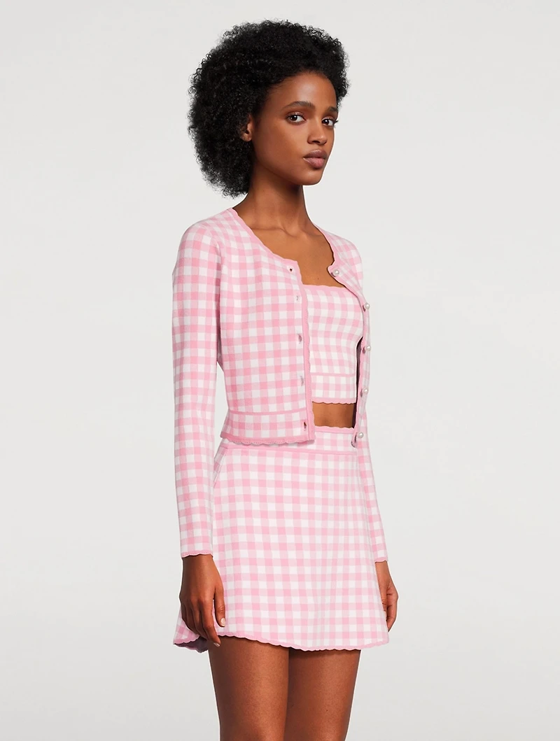 Bridgette Checkered Knit Cardigan