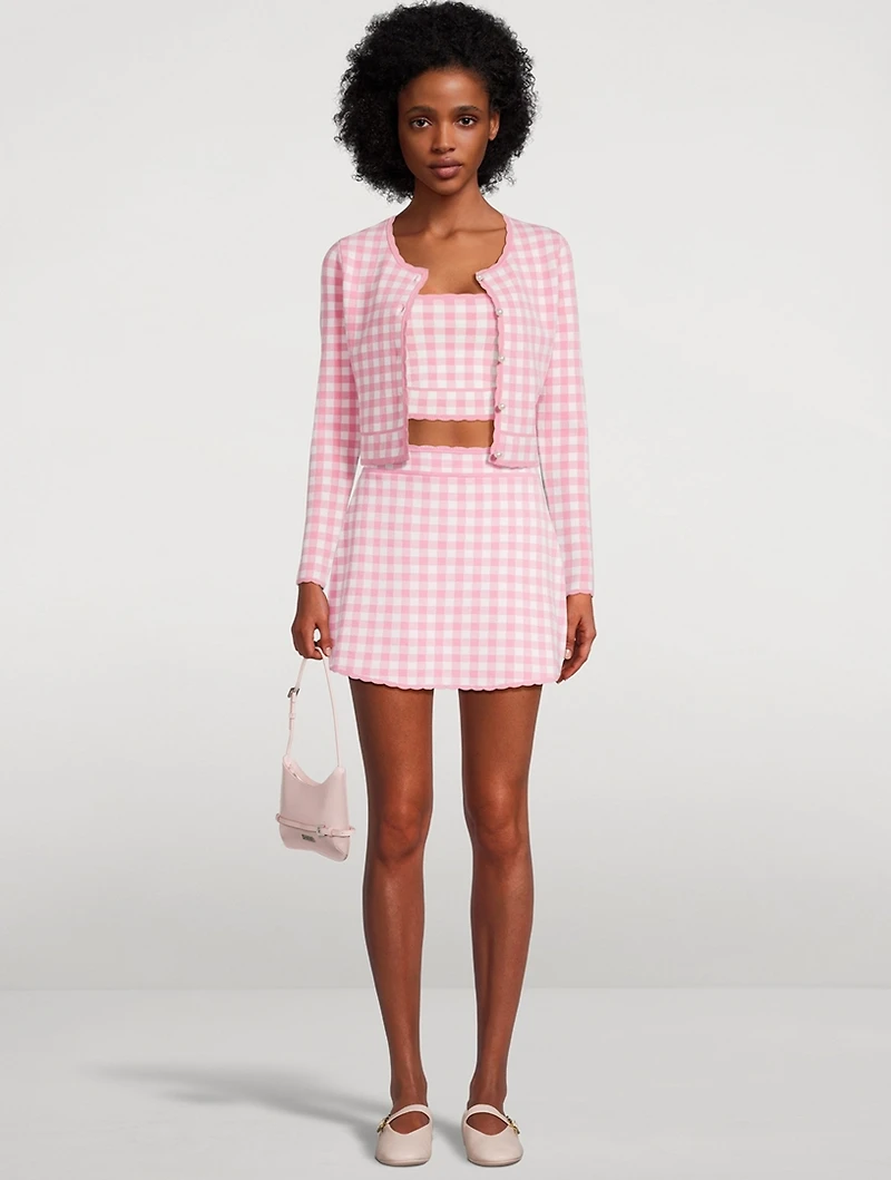 Bridgette Checkered Knit Cardigan