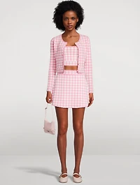 Bridgette Checkered Knit Cardigan