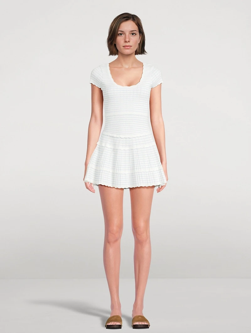 Elisavette Striped Stretch Knit Mini Dress