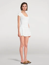 Elisavette Striped Stretch Knit Mini Dress