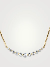 Small 18K Gold Smile Necklace With Diamonds