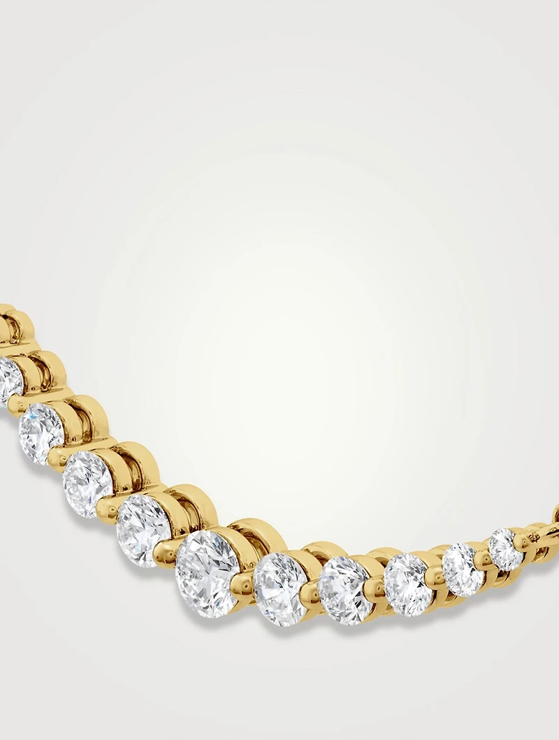 Small 18K Gold Smile Necklace With Diamonds