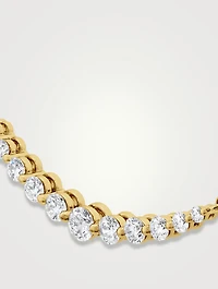 Small 18K Gold Smile Necklace With Diamonds
