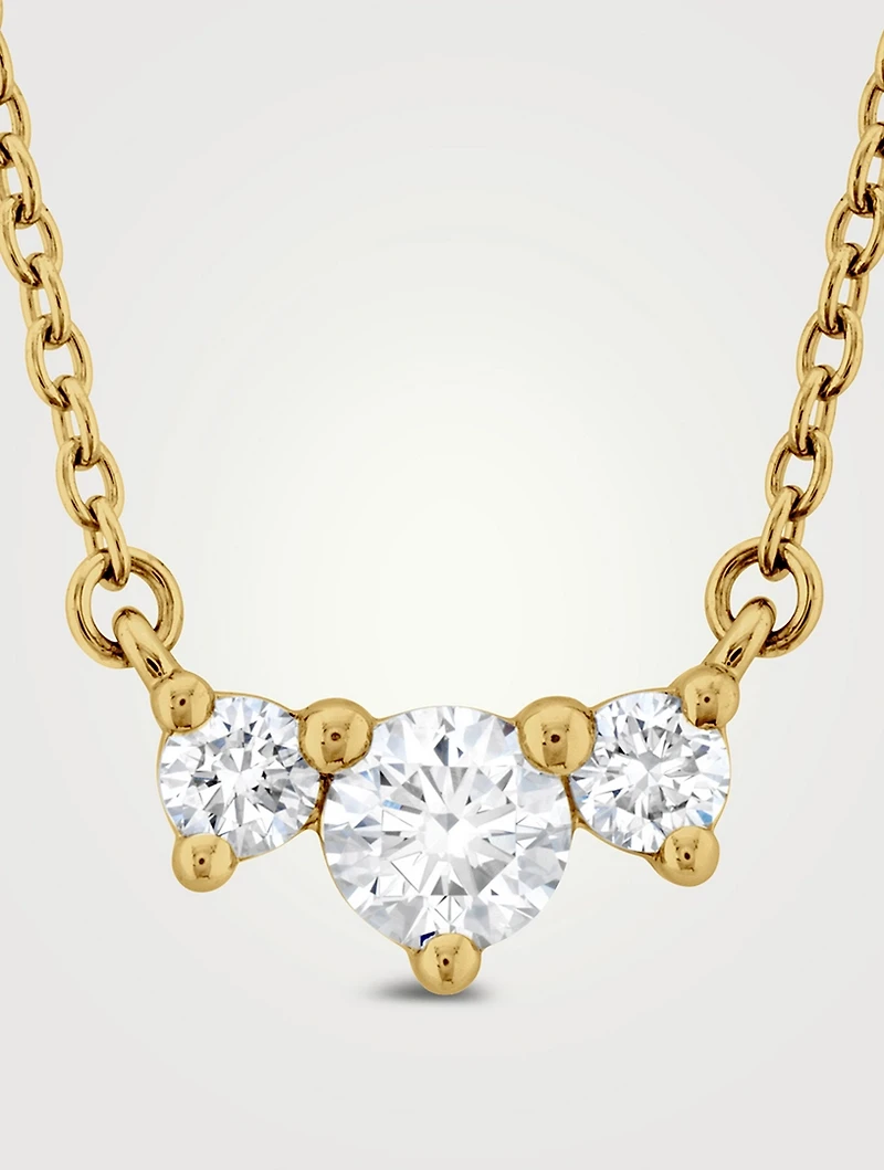 Small 18K Gold Trinity Necklace With Diamonds