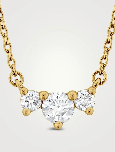 Small 18K Gold Trinity Necklace With Diamonds