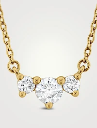 Small 18K Gold Trinity Necklace With Diamonds
