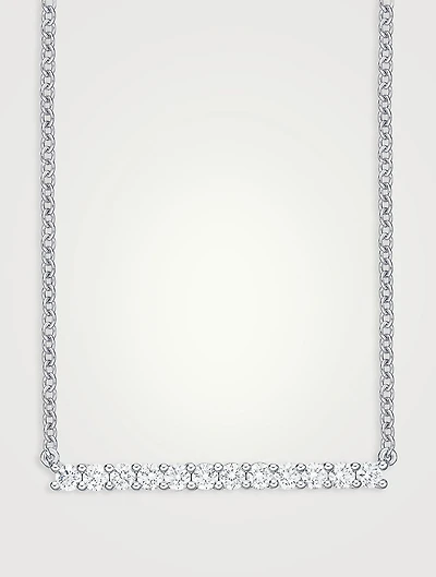 Bar 18K White Gold Necklace With Diamonds