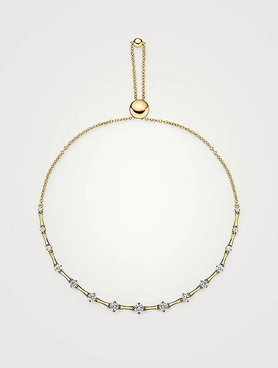 Cadence 18K Gold Bolo Bracelet With Diamonds