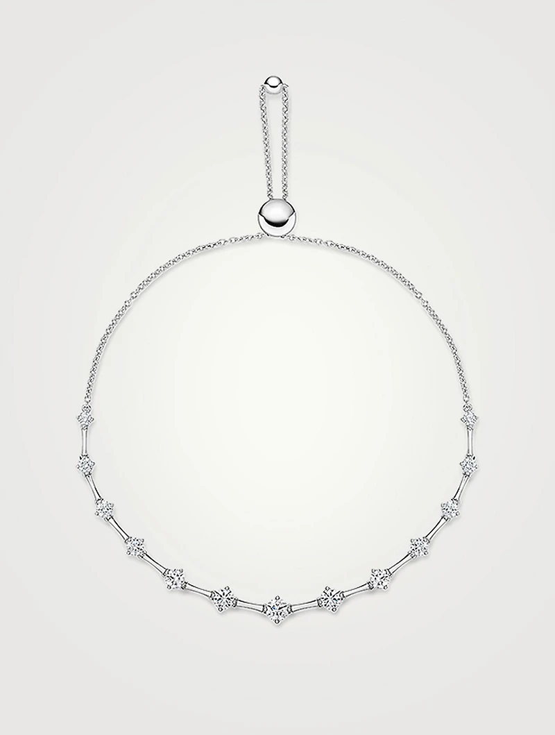 Cadence 18K White Gold Bolo Bracelet With Diamonds