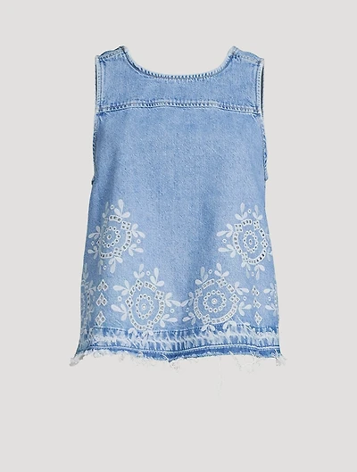 Broderie Anglaise Denim Top
