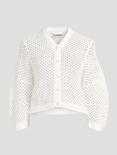 Embellished Pointelle Cardigan