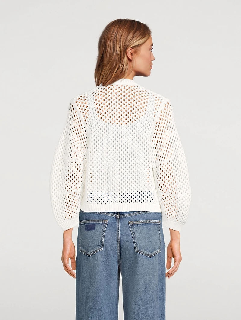 Embellished Pointelle Cardigan