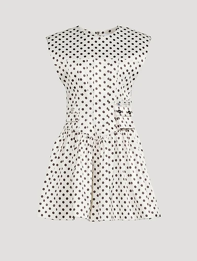 Satin Corset Mini Dress Polka Dot Print