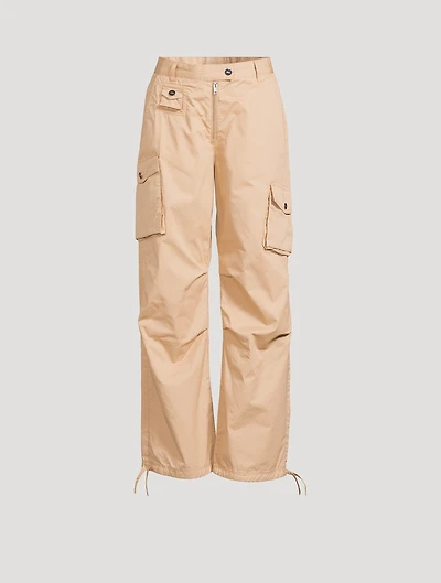Washed Cotton Twill Cargo Pants