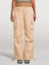 Washed Cotton Twill Cargo Pants