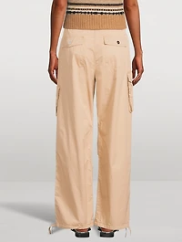 Washed Cotton Twill Cargo Pants