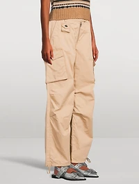 Washed Cotton Twill Cargo Pants
