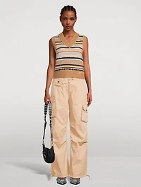 Washed Cotton Twill Cargo Pants