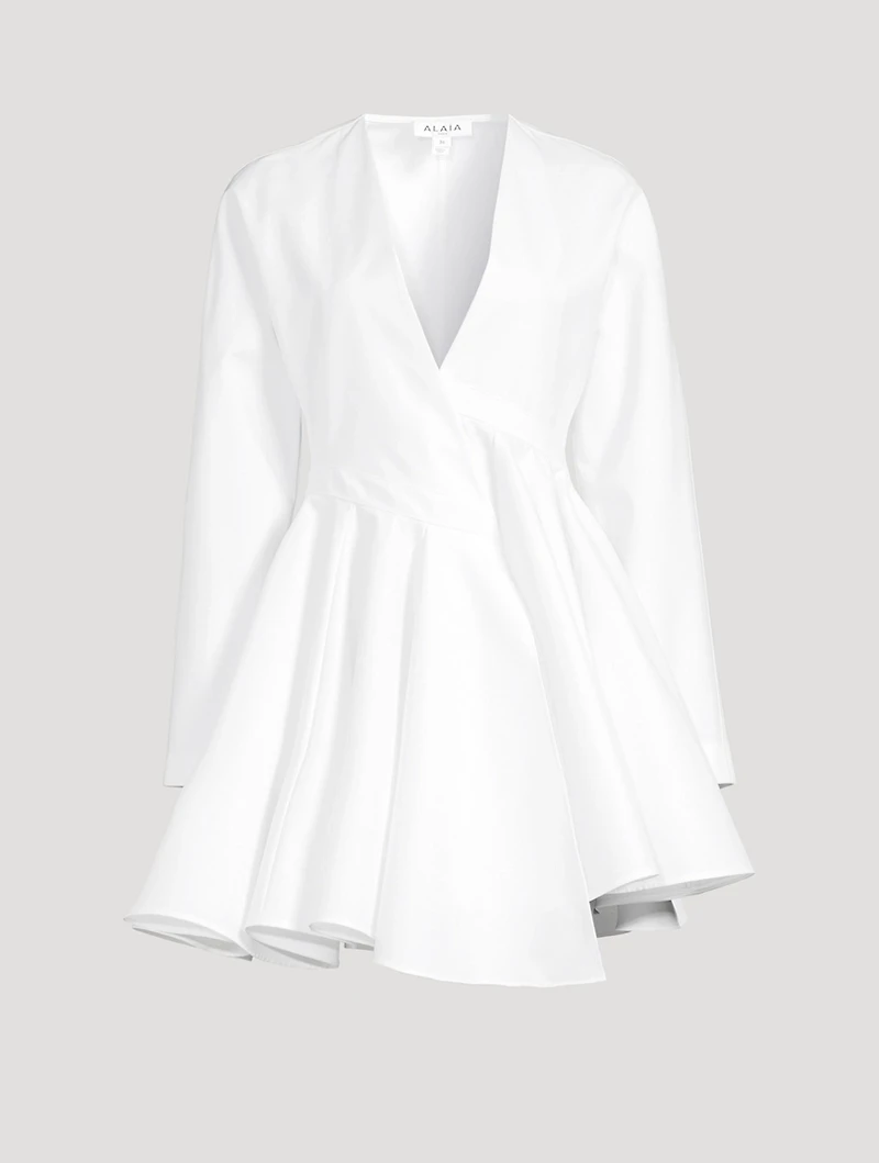Asymmetric Poplin Mini Dress