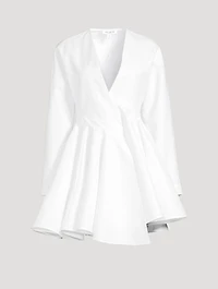 Asymmetric Poplin Mini Dress