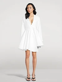 Asymmetric Poplin Mini Dress