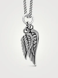 Silver Double Wing Pendant Necklace
