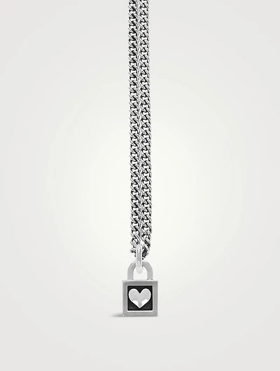 Silver Heart Padlock Pendant Necklace
