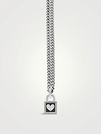 Silver Heart Padlock Pendant Necklace