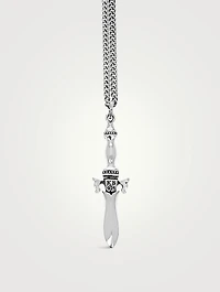 Silver Classic Dagger Pendant Necklace