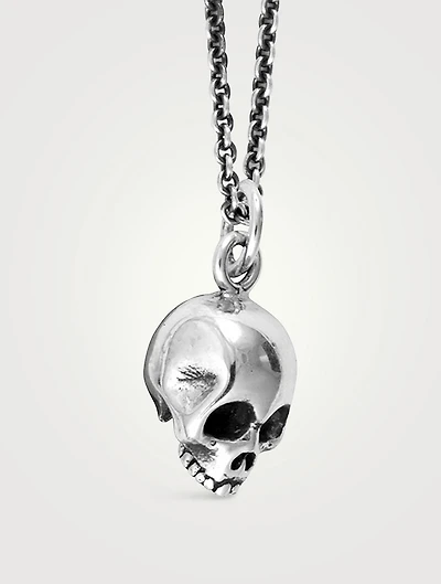 Silver Micro Skull Pendant Necklace