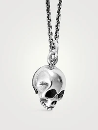 Silver Micro Skull Pendant Necklace