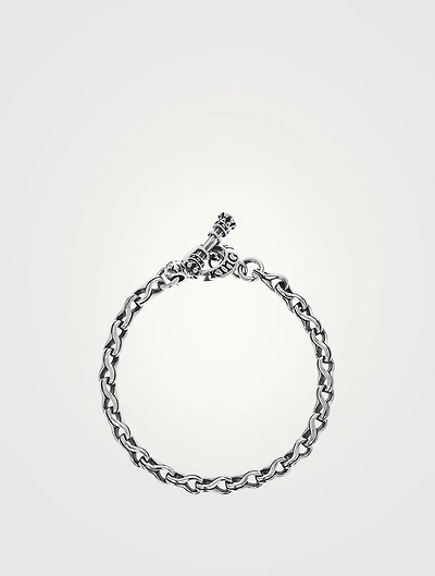 Small Silver Twisted Eight Link Chain Bracelet