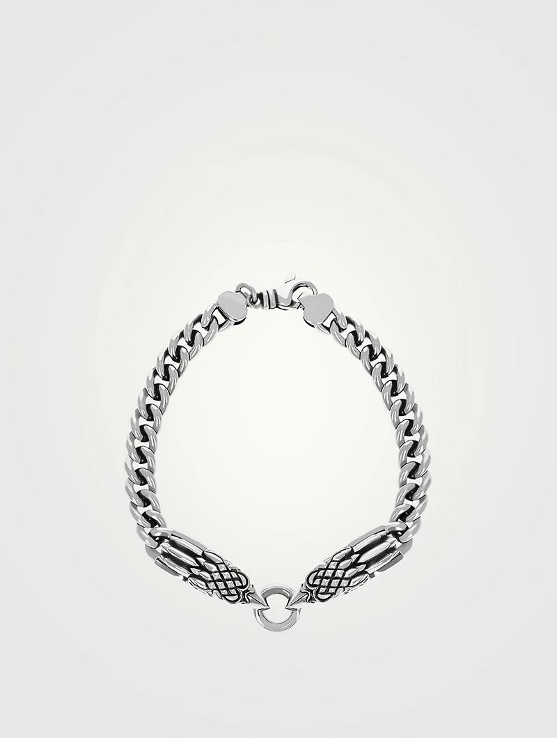 20th Anniversary Silver Double Eagle Chain Bracelet