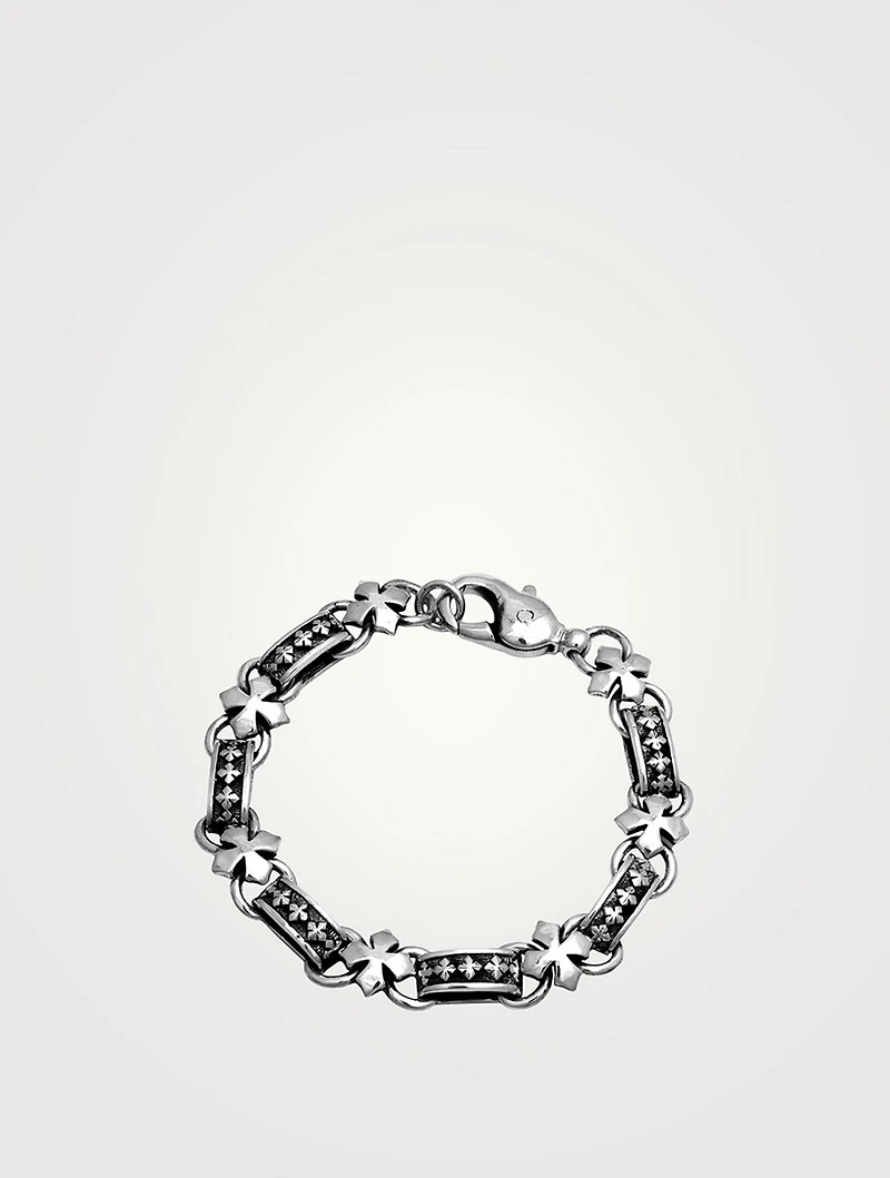 Silver MB Cross Light Link Bracelet