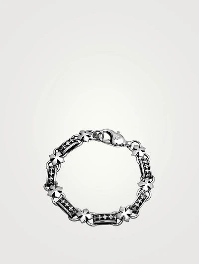 Silver MB Cross Light Link Bracelet