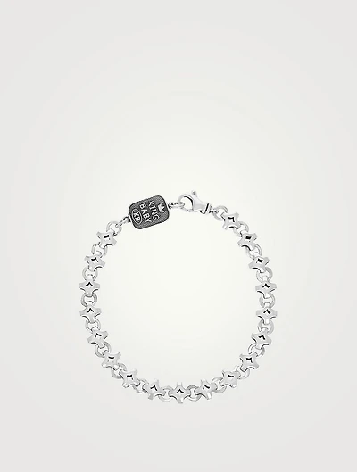 Small Silver Diamond Link Bracelet