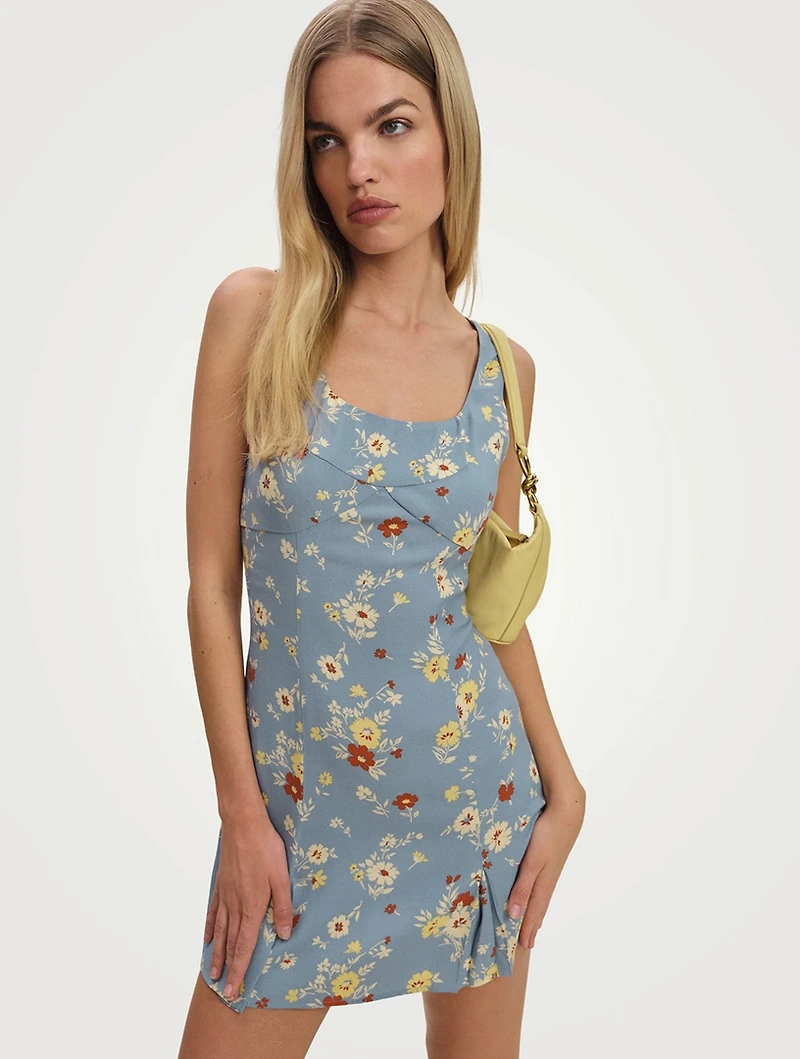 Reformation x Devon Lee Carlson Cher Mini Dress Floral Print