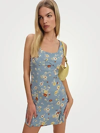 Reformation x Devon Lee Carlson Cher Mini Dress Floral Print