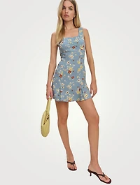 Reformation x Devon Lee Carlson Cher Mini Dress Floral Print