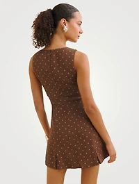Reformation x Devon Lee Carlson Cher Mini Dress Polka Dot Print