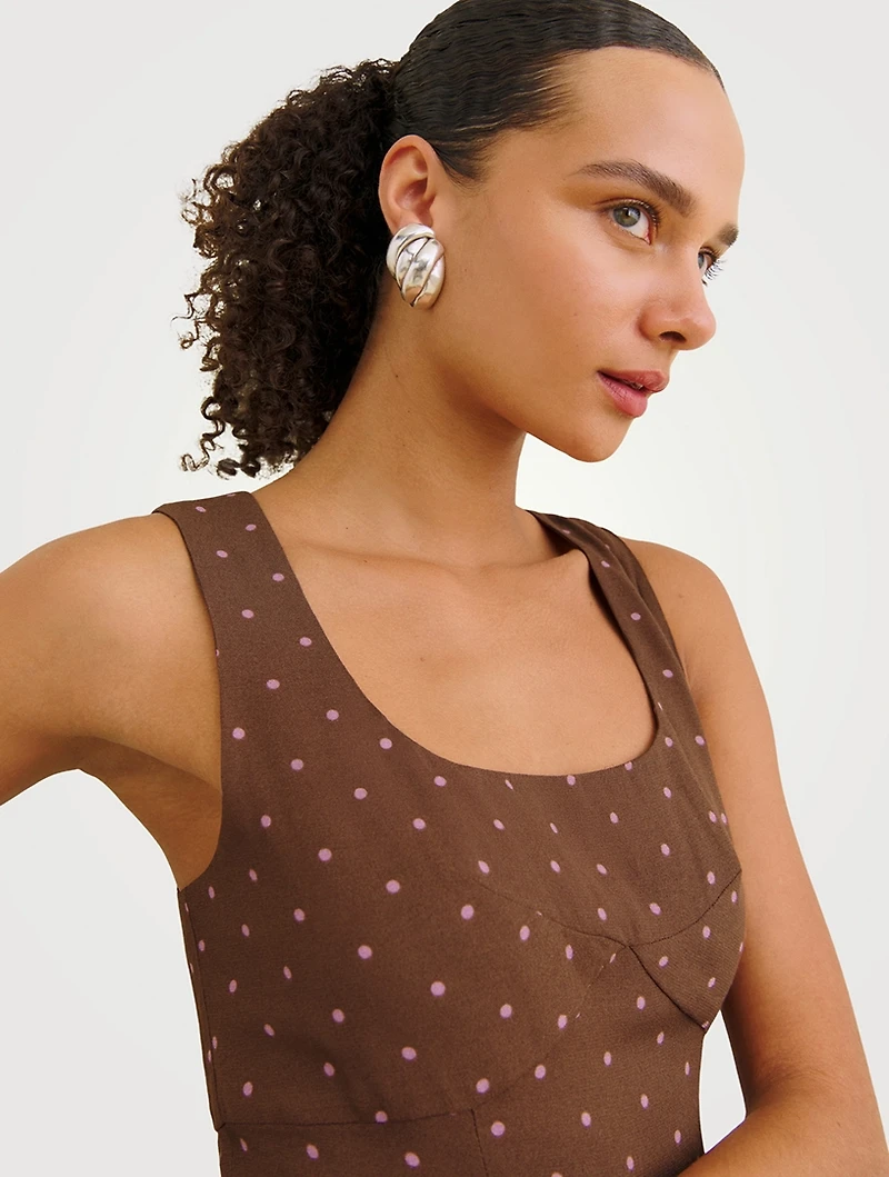 Reformation x Devon Lee Carlson Cher Mini Dress Polka Dot Print