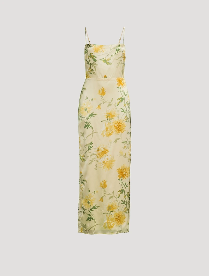 Frankie Silk Maxi Dress Floral Print