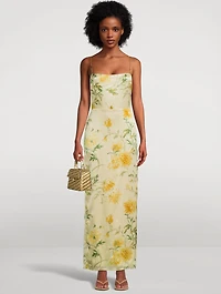 Frankie Silk Maxi Dress Floral Print